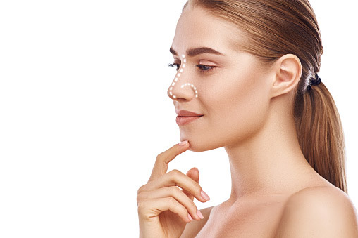 Beautiful woman contemplates rhinoplasty at Mountain State Oral and Facial Surgery in WV
