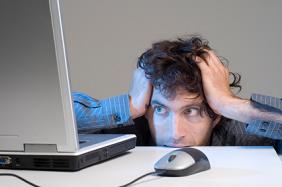 Man stressed because he hears ringing in his ears
